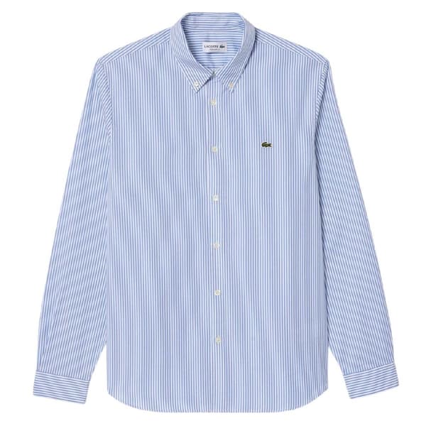 Lacoste Herrrandig Premium Bomull Regular Button-Down Skjorta