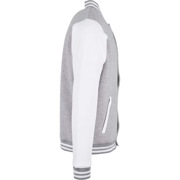 Build Your Brand Mens Basic Contrast Varsity Jacket