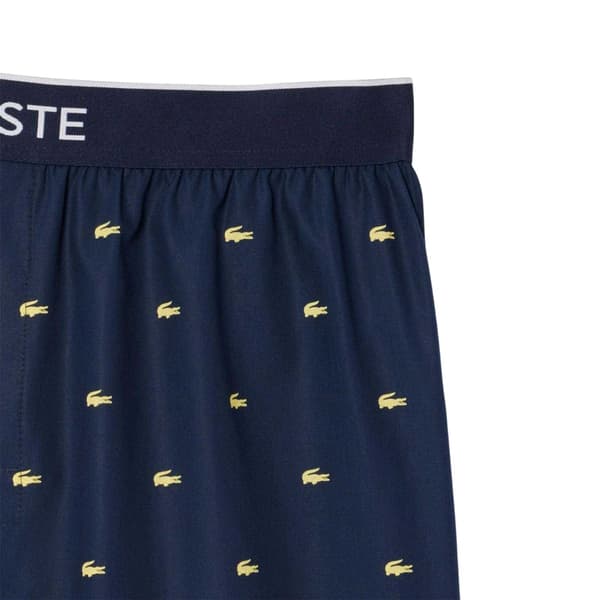 Lacoste Pyjamasshorts i Poplin med Heltäckande Tryck för Herr