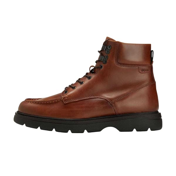 Boss Mens Jacob Leather Block Heel Boots