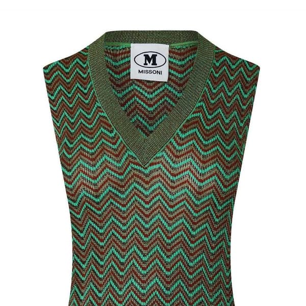 Missoni Dam Zig Zag Stickad Ärmlös Linne