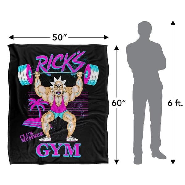 Rick And Morty Ricks Gym Soft Touch Blanket