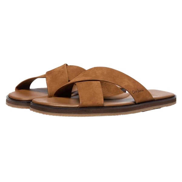 Oliver Sweeney Mens Chesil Leather Cross Strap Flat Flip Flops