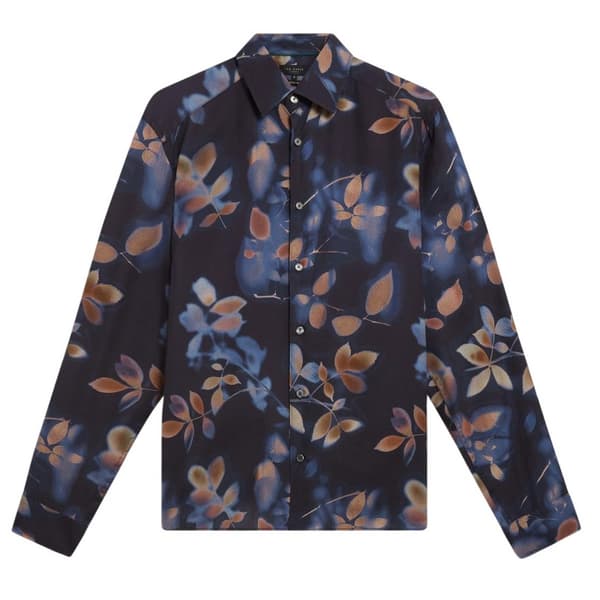 Ted Baker Herrskjorta med bladmönster, normal passform