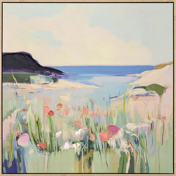Elara Yasna Rolling Summer Fields Hand-Painted Framed Canvas Print