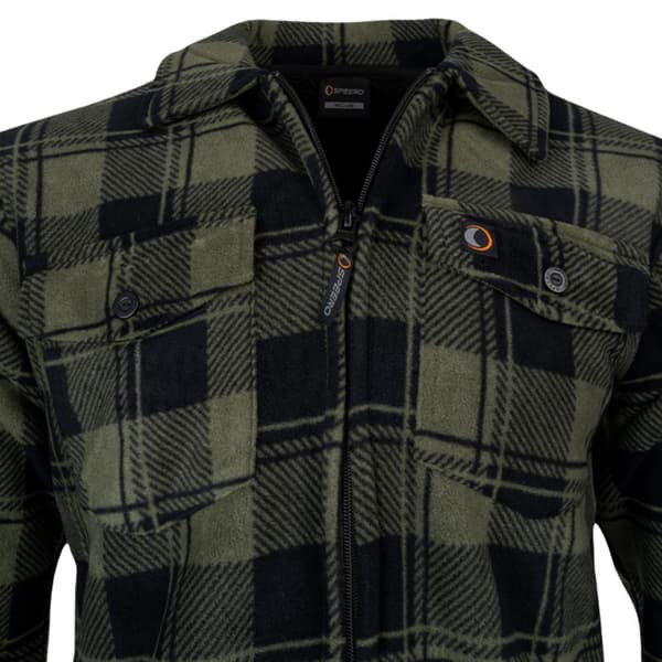 Speero Mens Checked Sherpa Lined Full Zip Shacket