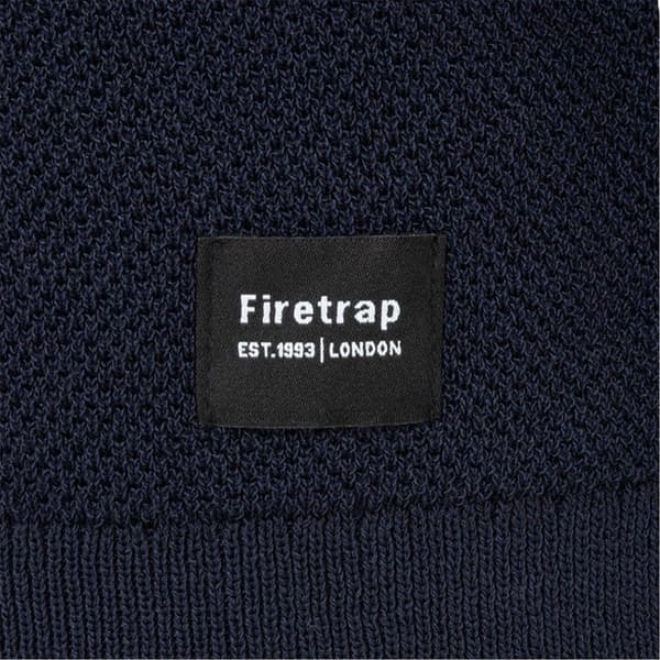 Firetrap Herr Texturerad Pikétröja med Krage