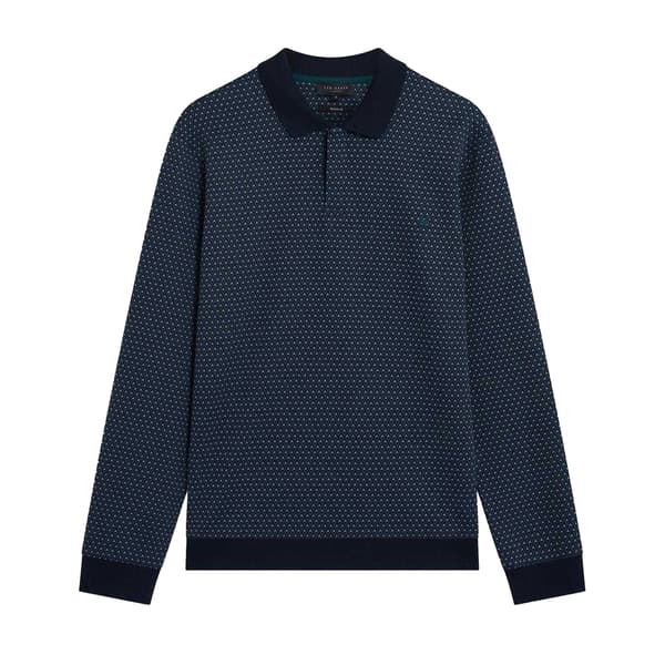 Ted Baker Miesten Jacquard-pitkähihainen pikeepaita