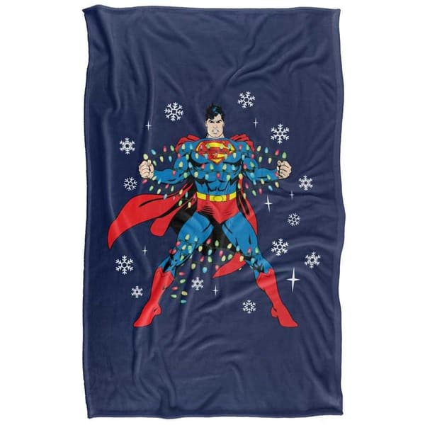 Superman Christmas Lights Soft Touch Blanket