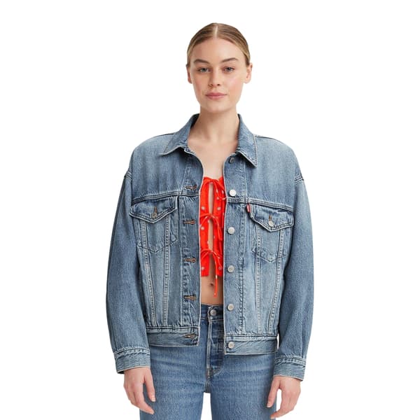 Levis Dam/Kvinnor Bröstficka Jeansjacka