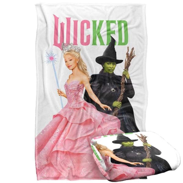 Wicked Elphaba and Glinda Witch Soft Touch Throw