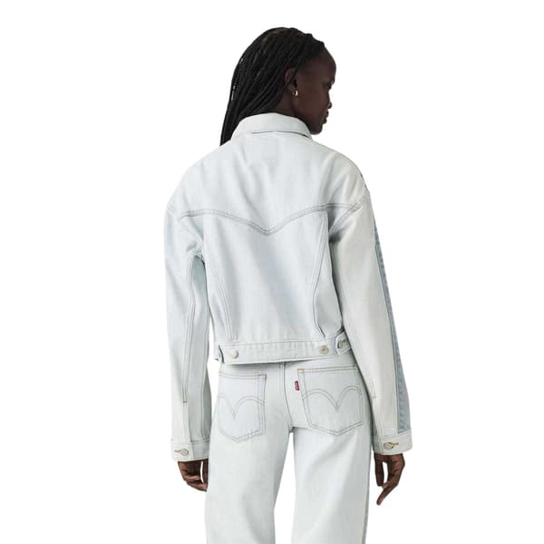 Levis Dam/Kvinnor Randig Bomullsjeansjacka