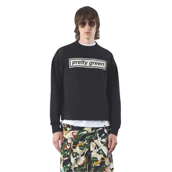 Pretty Green Herr Box Logo Bomullströja