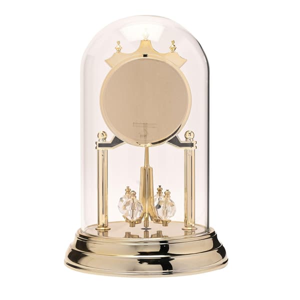 Wm.Widdop Rotating Pendulum Anniversary Clock - Gold