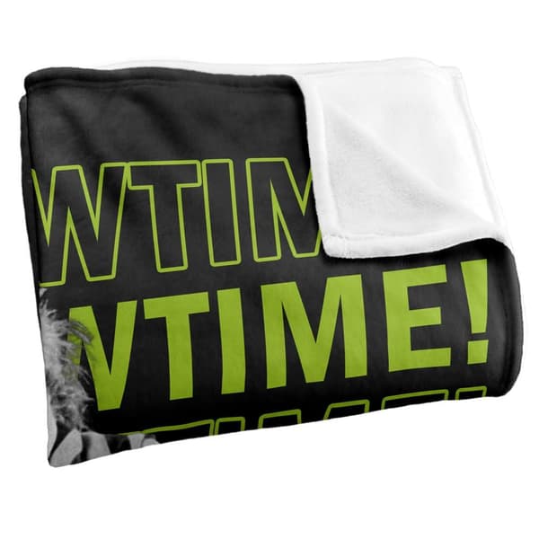 Beetlejuice It´s Showtime Text Repeat Soft Touch Blanket