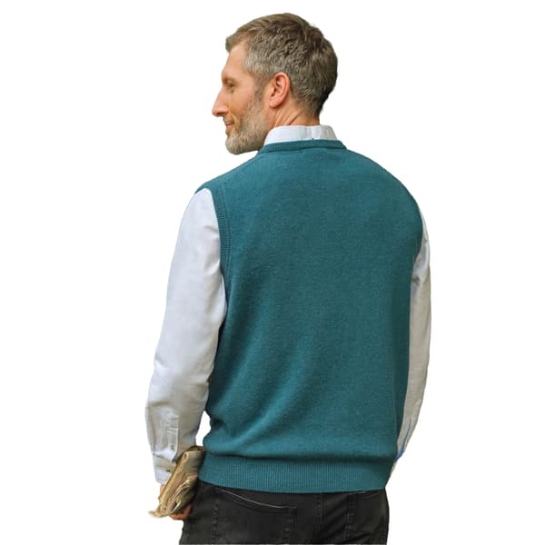 WoolOvers Mens V Neck Sleeveless Pullover