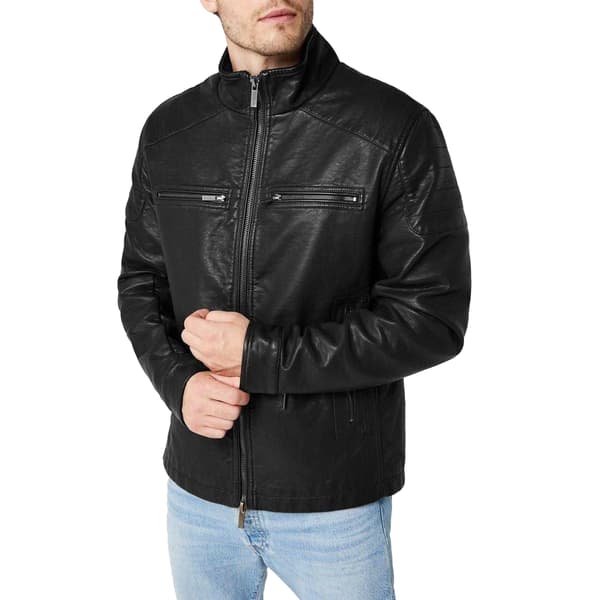 Firetrap Herr Faux Läder Bikerjacka