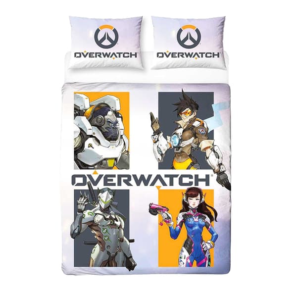 Överkast Overwatch Ät Sov Karaktär Vändbart Påslakanset