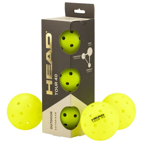 Head Tour 40 Pickleballbollar (3-pack)