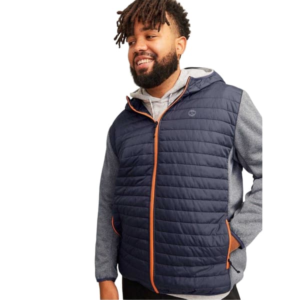 Jack And Jones Herr Quiltad Ribbad Mudd Plus Pufferjacka