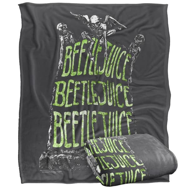 Beetlejuice Headstone Name Soft Touch Blanket
