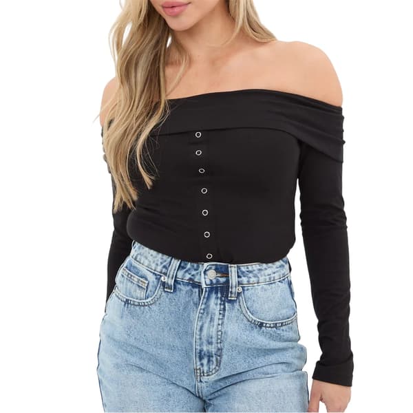 I Saw It First Womens/Ladies Button Front Fitted Bardot Top