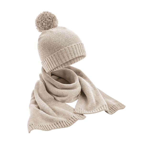Beechfield Knitted Scarf & Beanie Set