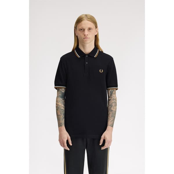 Fred Perry Pikétröja med dubbla ränder för män