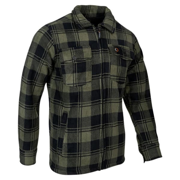 Speero Mens Checked Sherpa Lined Full Zip Shacket