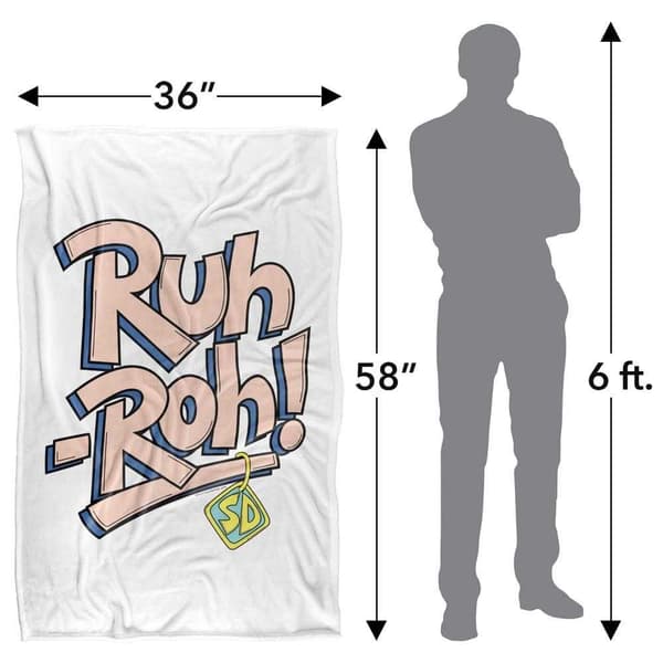 Scooby Doo Ruh Roh! Text Soft Touch Blanket