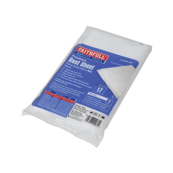 Faithfull Light-duty Polythene Dust Sheet 3.6 X 2.7m