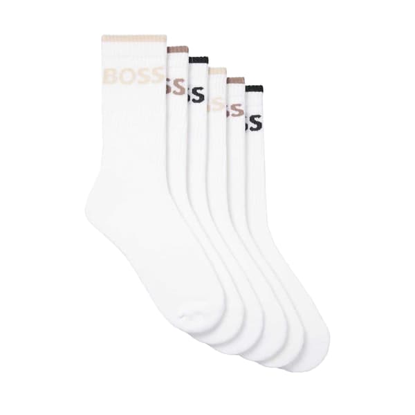 Boss Herrstrumpor i bomullsblandning med text (6-pack)