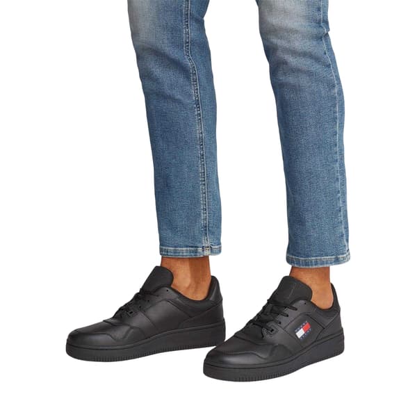 Tommy Jeans Mens Leather Low Cut Flat Trainers