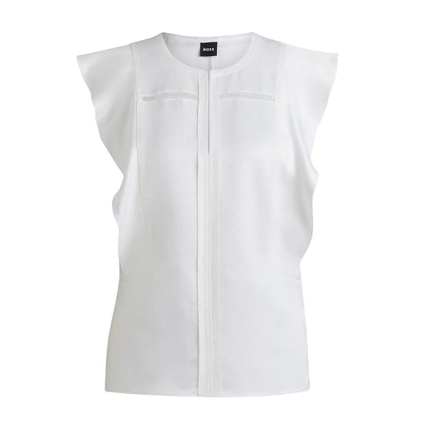 Boss Dam/Dam Nyckelhåls Regular Ruffle Blus