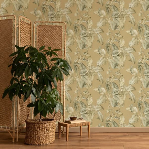 Rasch Boho Palm Leaf Vinyl Wallpaper