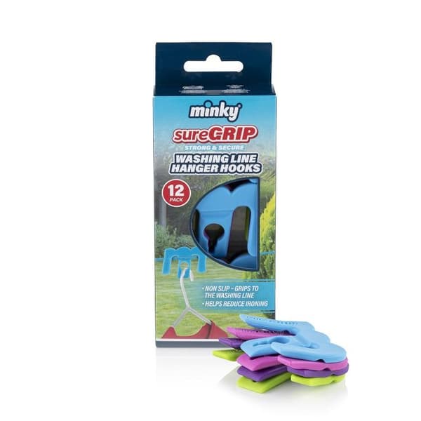 Minky Sure Grip pyykkinarun ripustuskoukut 12 kpl