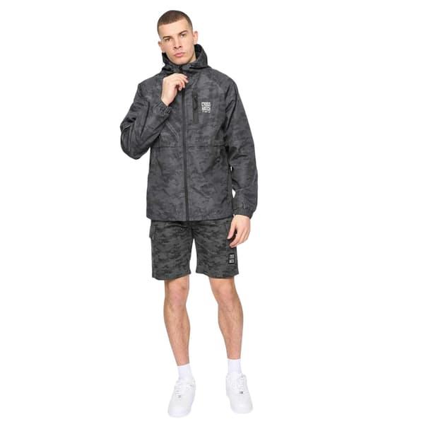 Crosshatch Mens Janscore All-Over Print Polyester Hooded Jacket