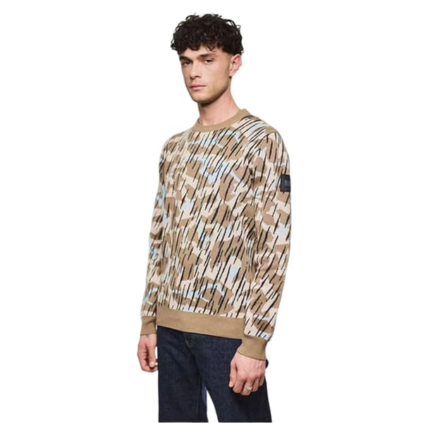 Weekend Offender Mens Camo Knitted Sweatshirt