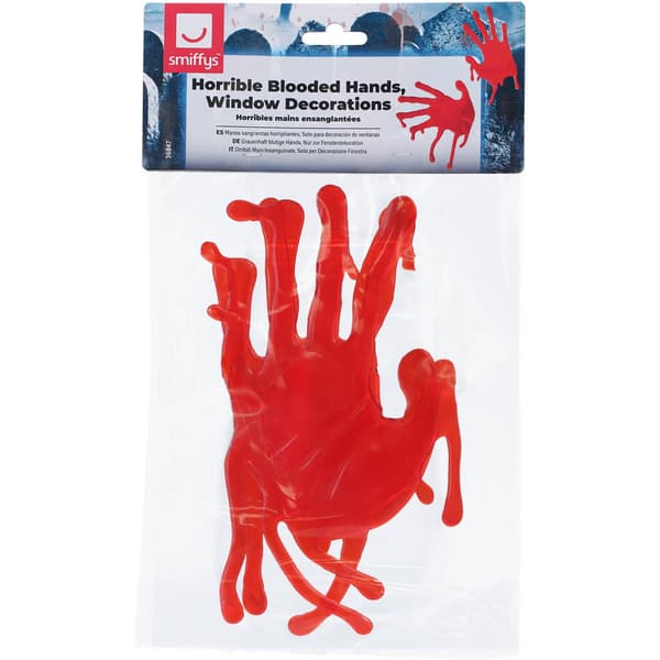 Smiffys Horrible Blooded Hands Window Decoration