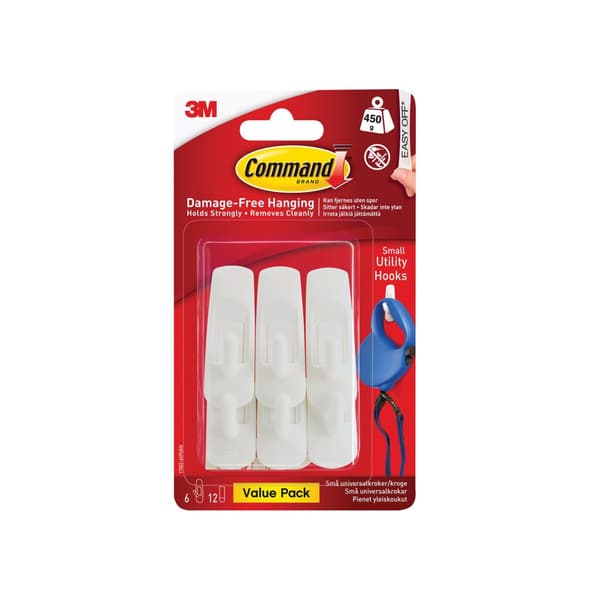 Command Small Utility Hooks Value Pack (pakke med 6 stk.)