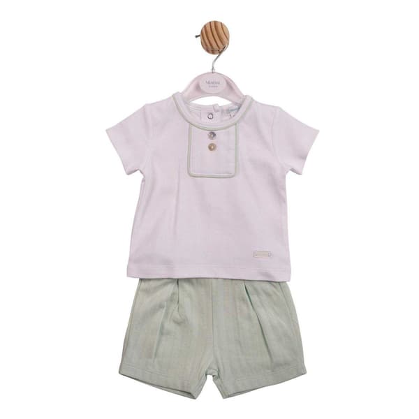 Mintini Baby Jacquard Top & Bottom Set