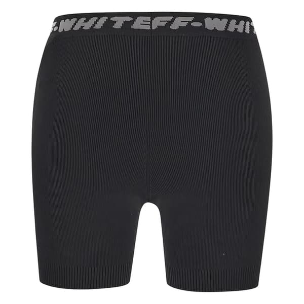 Off White Dam/Dam Logotyp Ribbade Smala Shorts
