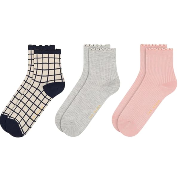 Ted Baker Dam/Dam Ruffled Ankelstrumpor (3-pack)