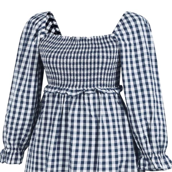 Miso Naisten Gingham Pitkähihainen Midimekko