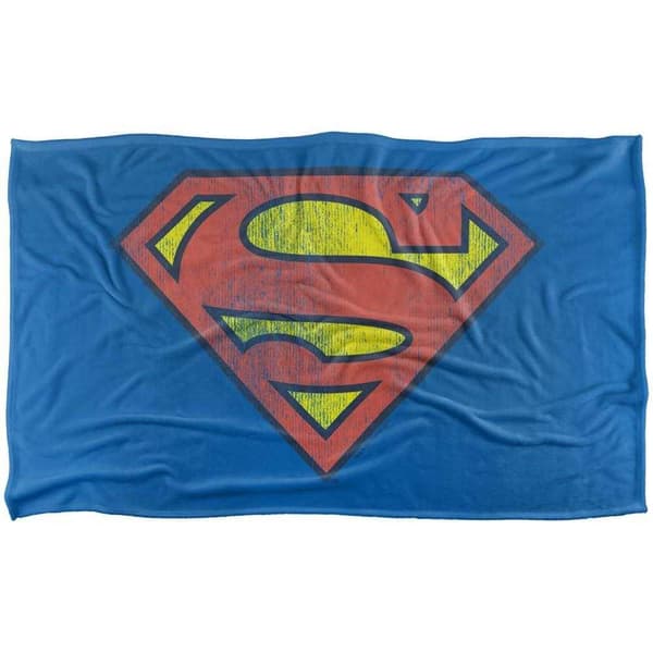 Superman Retro Logo Distressed Blanket