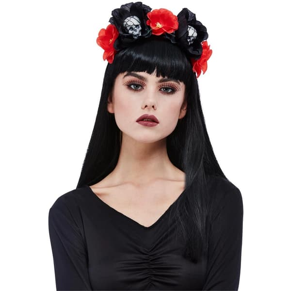 Smiffys Skull And Roses Headband