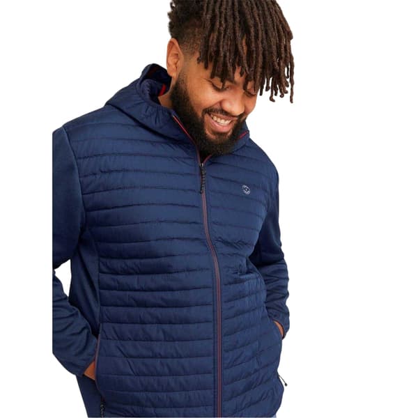 Jack And Jones Herr Quiltad Ribbad Mudd Plus Pufferjacka