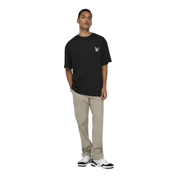 Only Mens Plain Straight Cargo Trousers