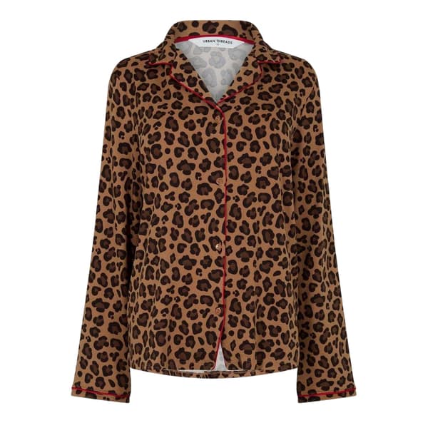 Urban Threads Womens/Ladies Leopard Print Pyjama Set
