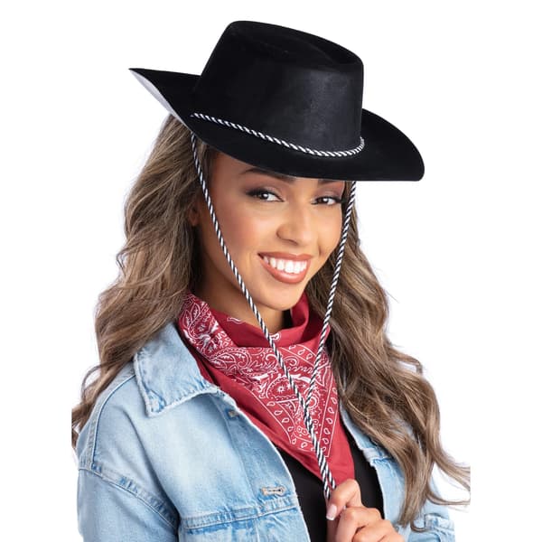 Smiffys Flocked Cowboyhatt i Plast
